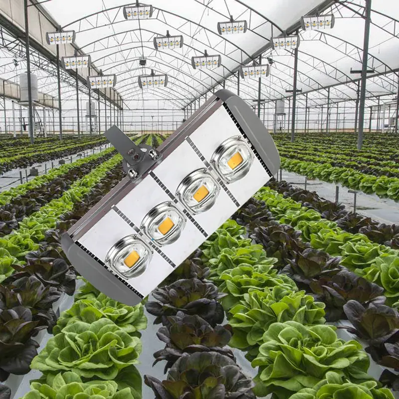 一体型マルチチップ・フルスペクトルLED植物育成ライト 400 W、温室・育成チャンバー向けIP65屋外用高天井照明