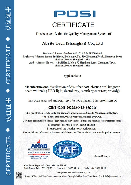 Certificado del sistema de gestión de la calidad ISO 9001