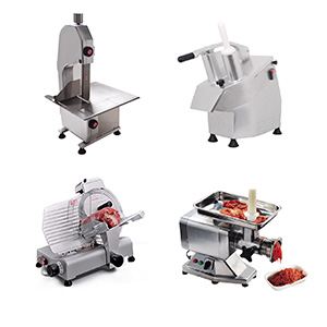 Food processing equipment: meat grinders, slicers and vegetable cutters