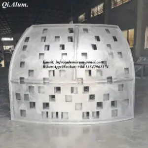 Hyperbolic aluminum plate for exterior wall decorative