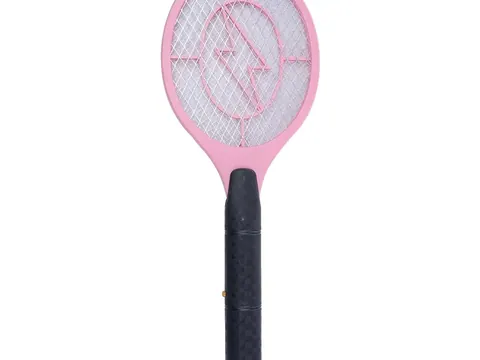 BS04 electronic mosquito swatter racket with three-layer grid and detachable torch