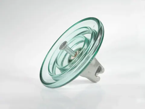 Standard profile cap and pin toughened glass insulator disc with steel cap and ball pin