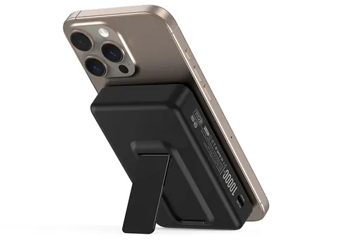 KIKOO Mag magnetic power bank shown front and back in black