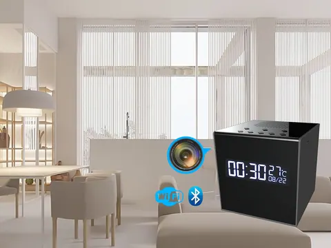 Bluetooth speaker, digital clock and a 1080P camera in one body