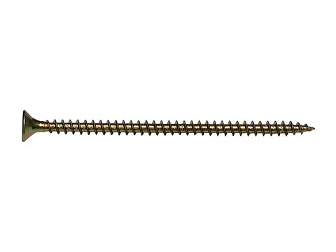 White zinc plated countersunk chipboard screw with coarse single-lead thread
