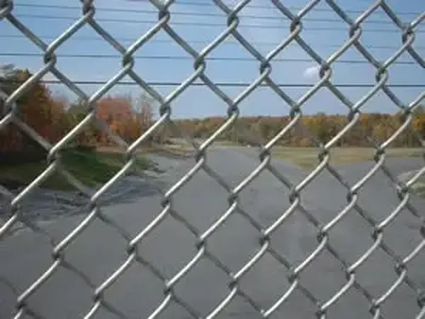 Galvanized chain link fence running beside a road — Anwang Wire Mesh