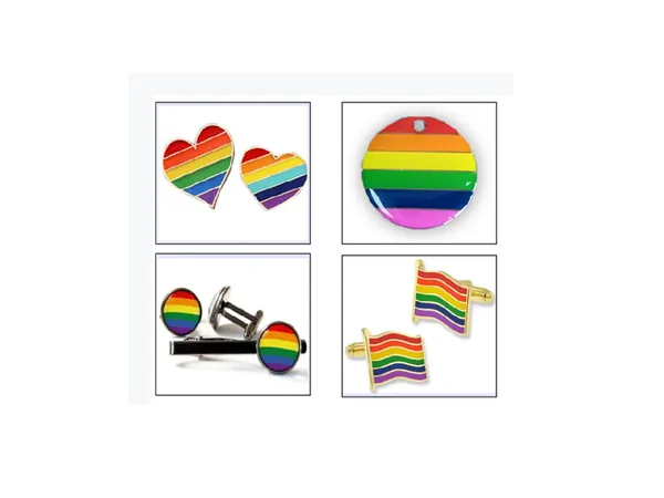 Rainbow soft enamel pins, cufflinks and tie clip — Beautiful Gifts (Changsha, Hunan, China)