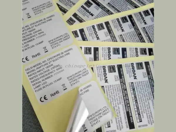 Silver Metallic labels — China Printing Group