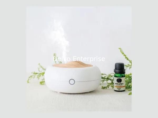Wood-grain ultrasonic aroma diffuser & nightlight — DELKO International GmbH