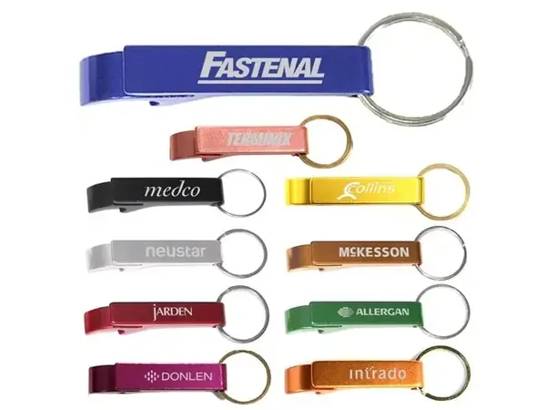 Custom deluxe aluminum bottle and can opener keychains printed in ten colors — Louis David Home (China)