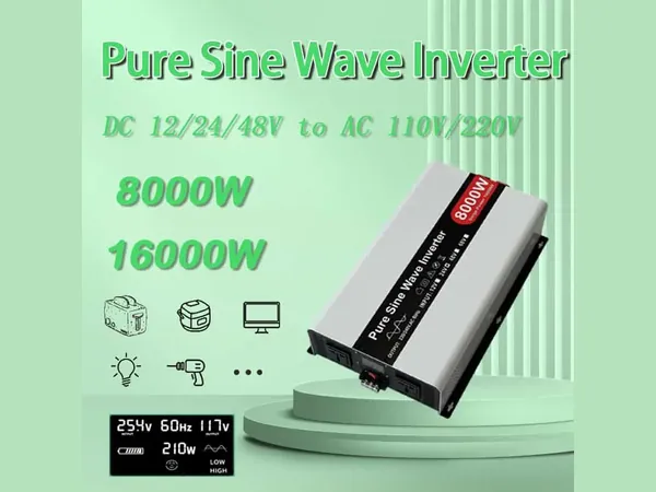 8000W DC 24V/48V to AC 110V/220V Pure Sine Wave Power Inverter for Home with LCD Display — Meind