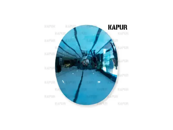 200mm Modern Art Sculpture Blue Stainless Steel Mirror Oval Concave Wall Decorations