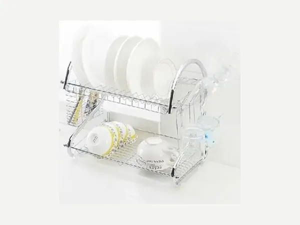 2 Tier Dish Cutlery Cup Drainer Rack Drip Tray — Kitchen Helper item WK0162 from Winifer
