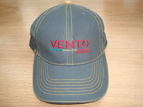 Blue Grey Trucker Cap With Contrast Stitch