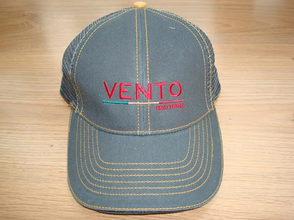 Blue Grey Trucker Cap With Contrast Stitch