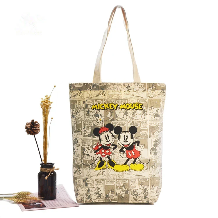Printed Comic-Style Canvas Shoulder Tote