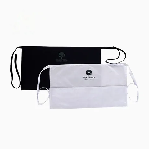 Short Waist Apron Pair In Black And White