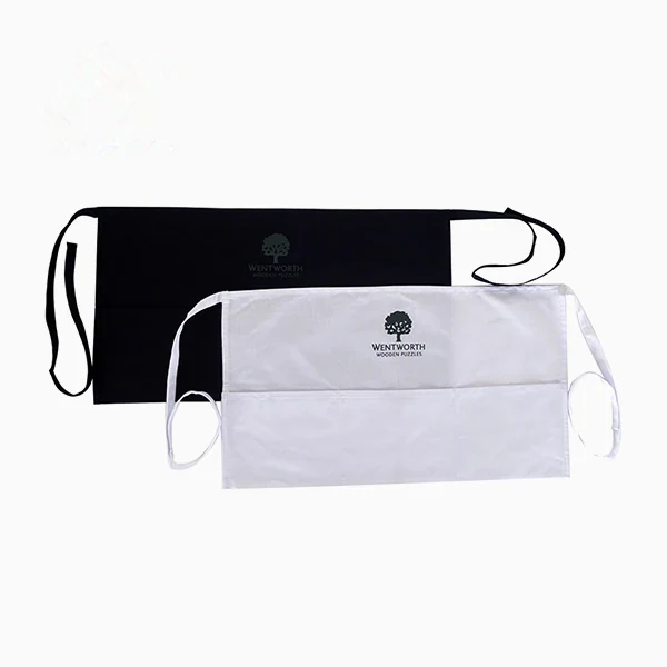 Short Waist Apron Pair In Black And White