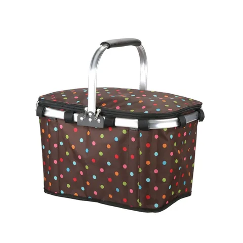 Folding Market Basket 41 x 24 x 23 cm In Polka Dot