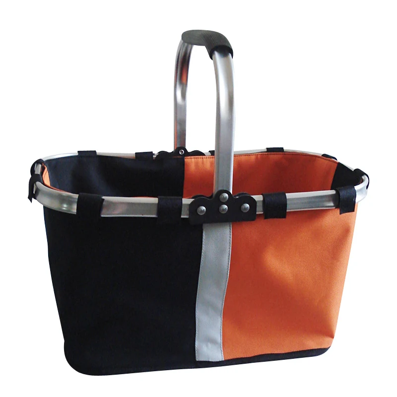 Two Tone Market Basket In Black And Orange