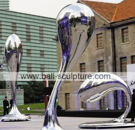 Large Abstract Decorated Stainless Steel Water Droplets Sculpture manufactured in stainless steel