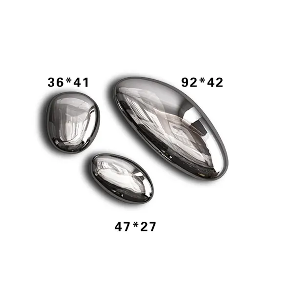 Abstract stone wall decoration in polished stainless steel