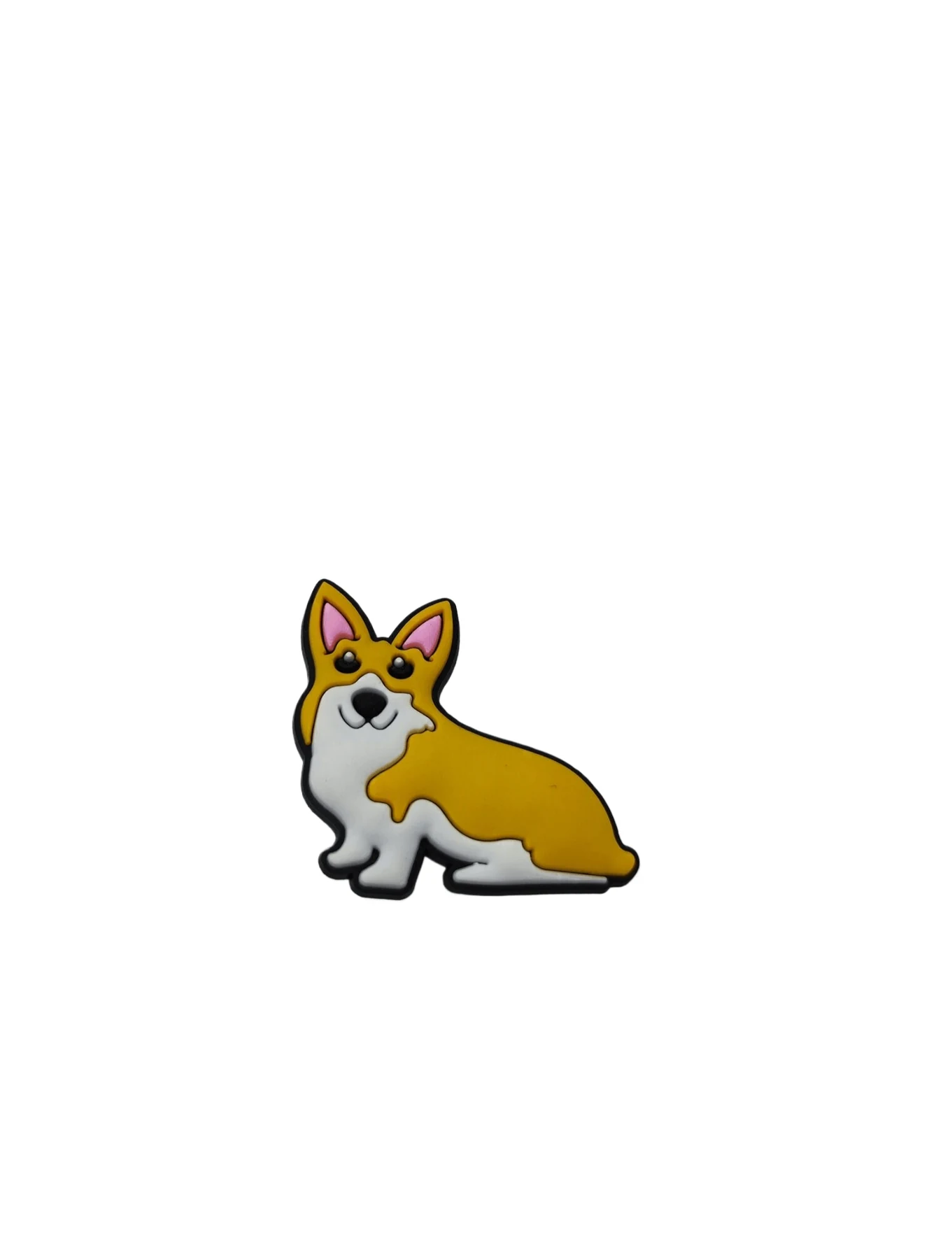 Corgi Dog Soft PVC Shoe Charm showing a seated corgi dog