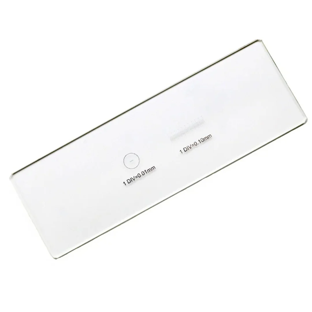 2 Scales DIV 0.01mm Microscope Reticle Calibration Slide