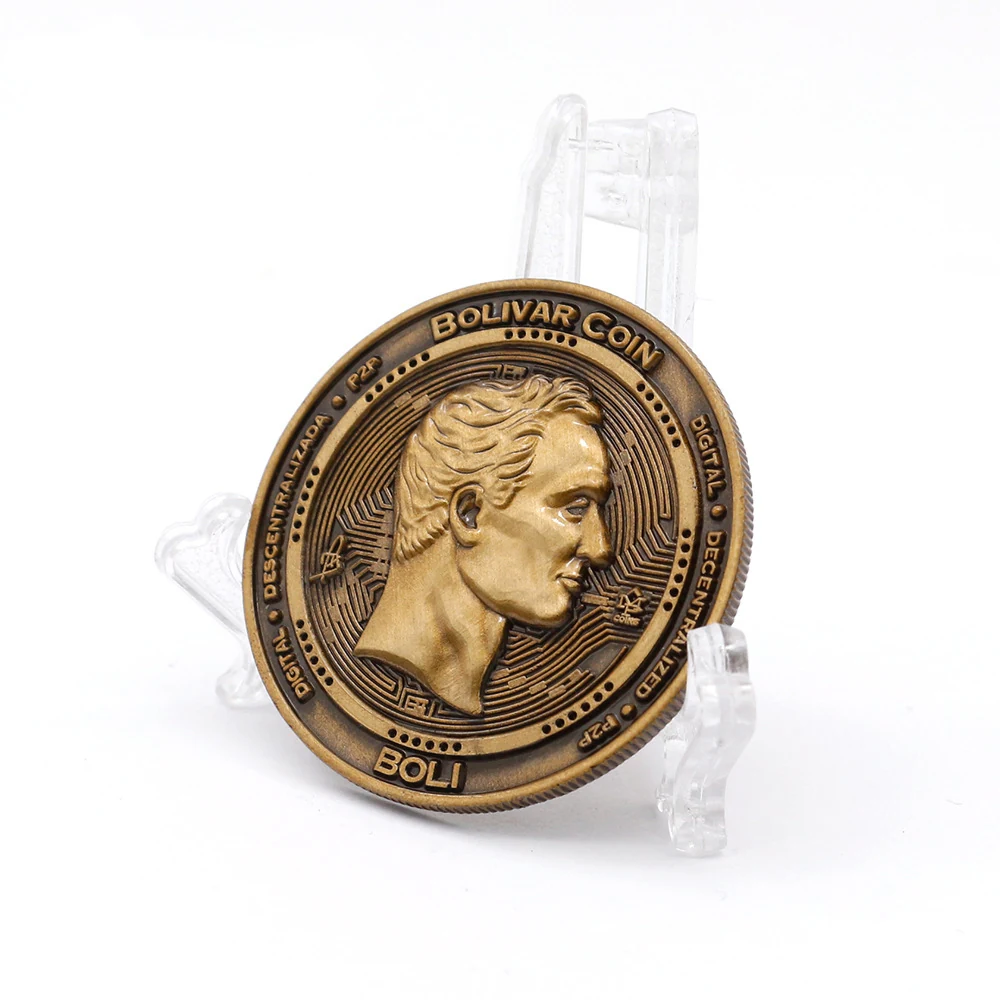 Ouro antigo moeda de lembrança de bronze 3D com detalhes relevo levantado