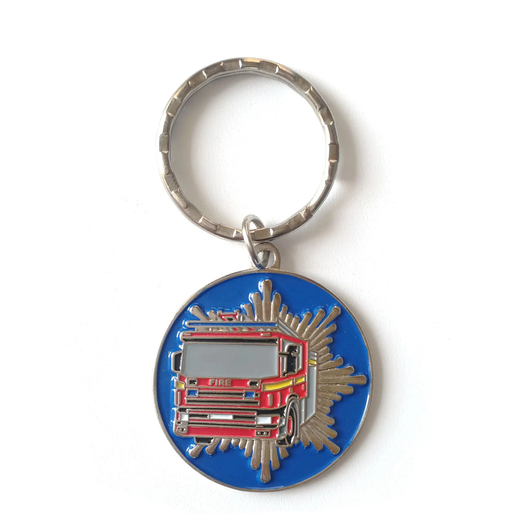 Soft enamel metal key tag with recessed colour