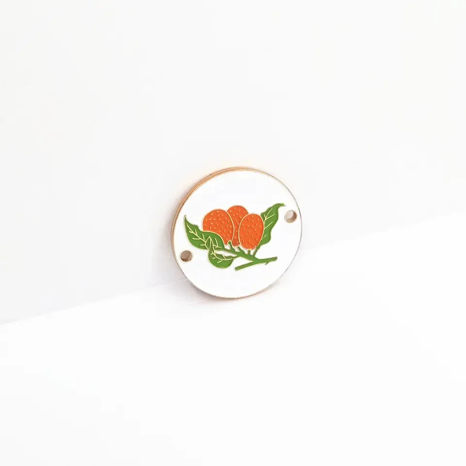 Enamel flower metal jewelry tags