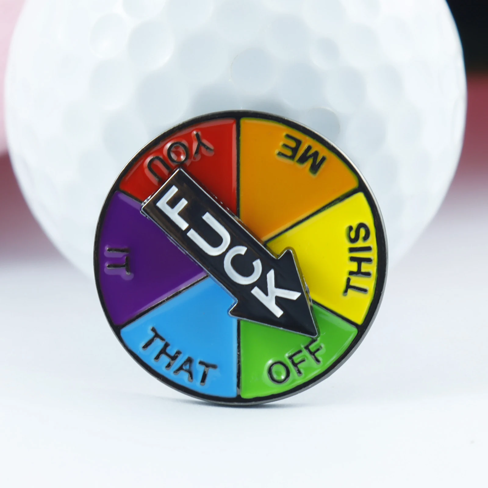 Esmalte macio girando marcador bola de golfe com face de alinhamento