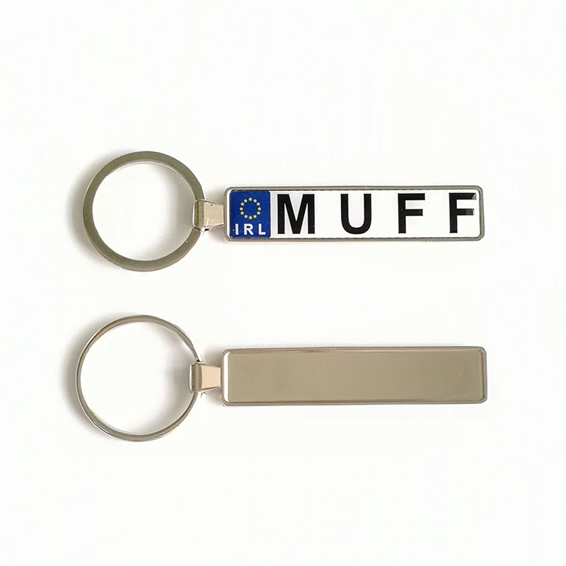 Printed logo metal key chain with sealed face