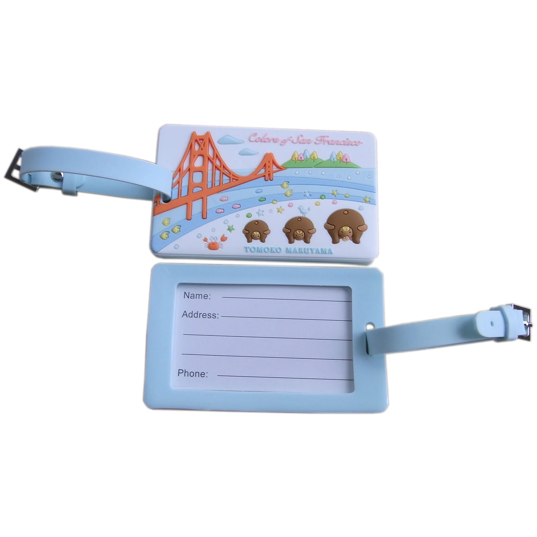 Destination themed soft PVC luggage tag