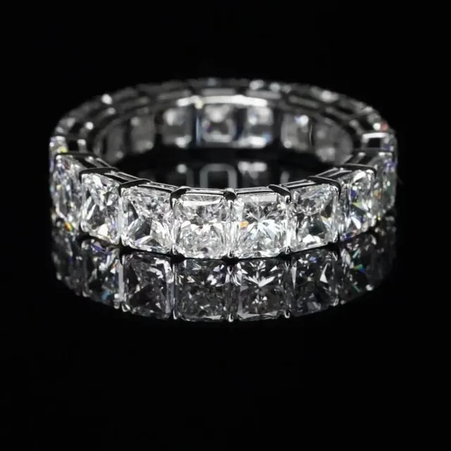 5.7ct Radiant Cut Diamond Eternity Band made by BH Jewelry in Shenzhen