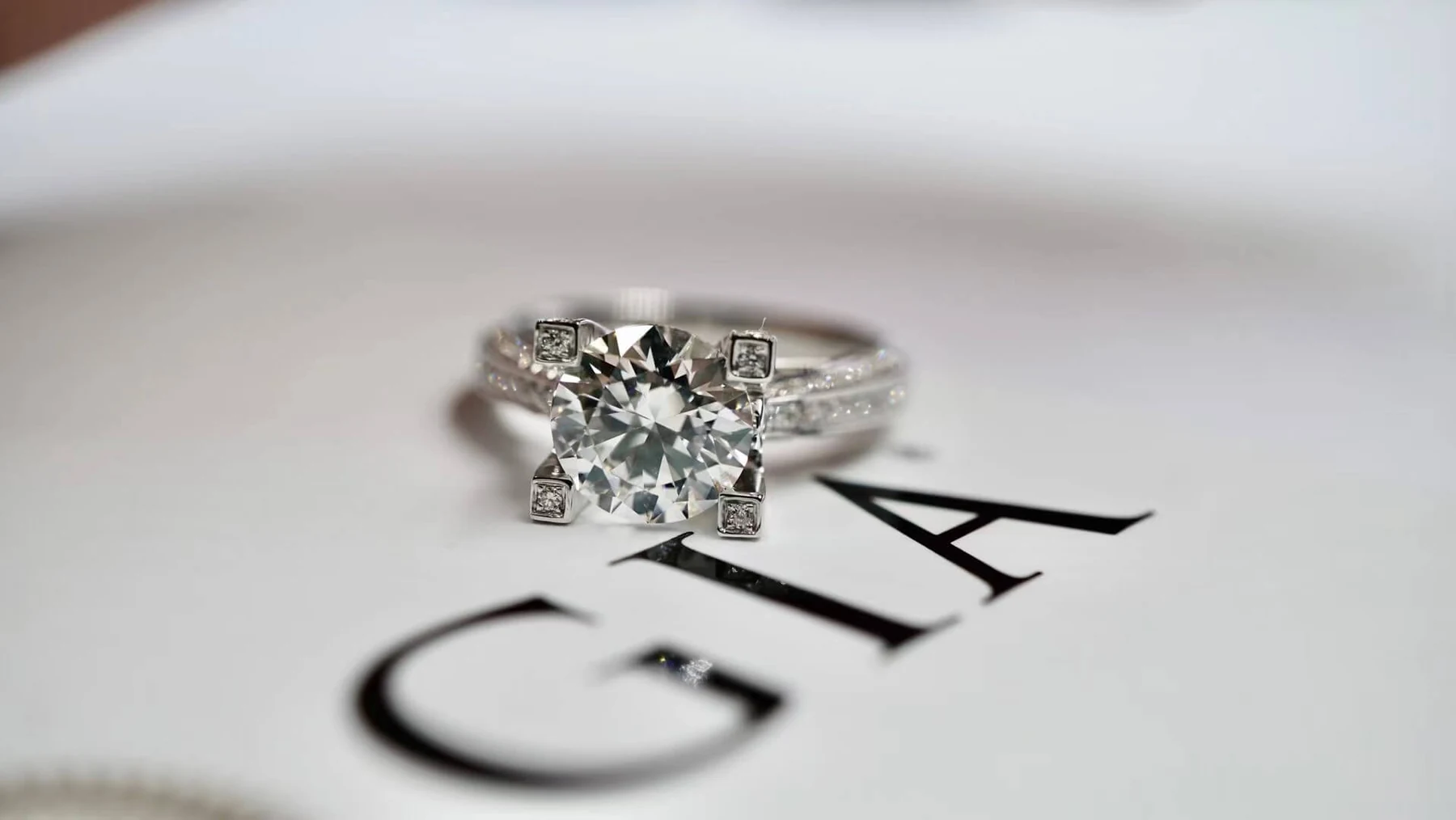 GIA 2.01ct Round Brilliant Engagement Ring photographed at the BH Jewelry workshop in Shenzhen