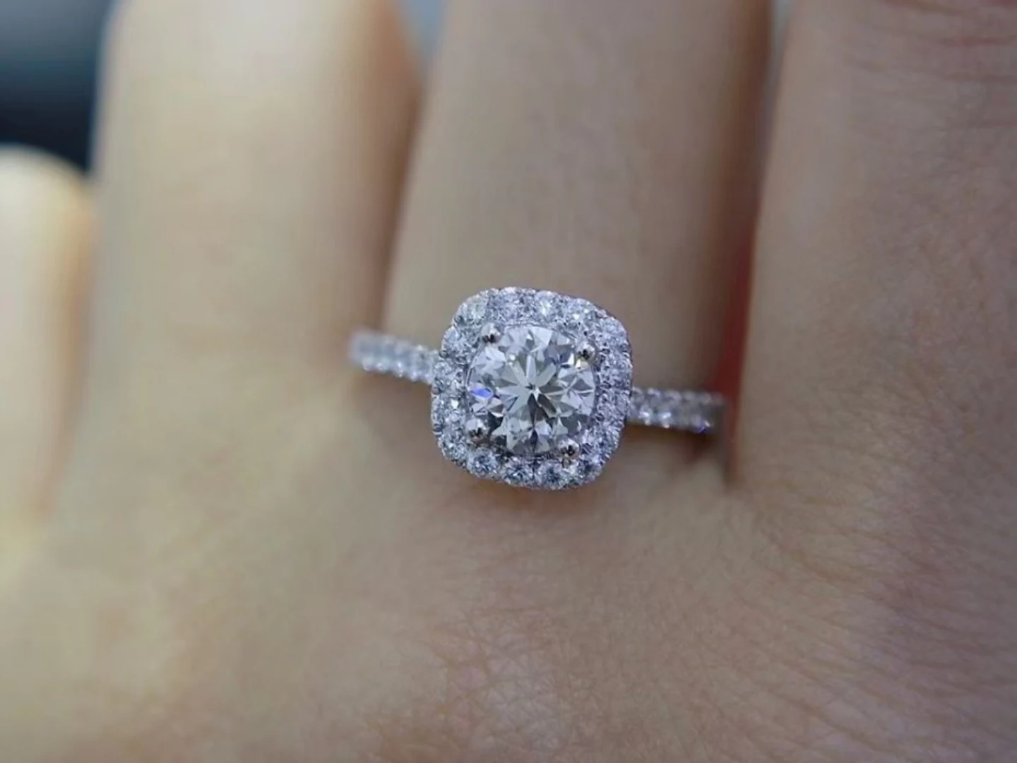 GIA 1.5 Carat Round Cut Diamond Engagement Ring photographed at the BH Jewelry workshop in Shenzhen