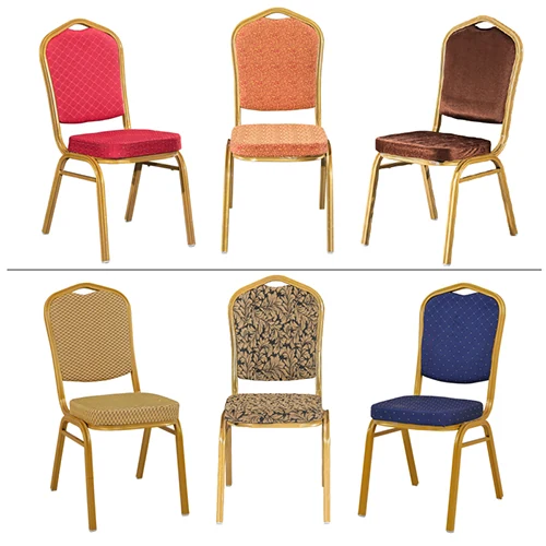 Stackable banquet and wedding chair, foam seat on steel tube legs - view 2
