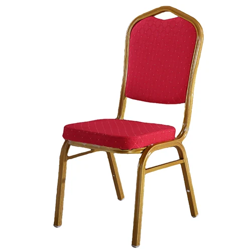 Stackable banquet and wedding chair, foam seat on steel tube legs
