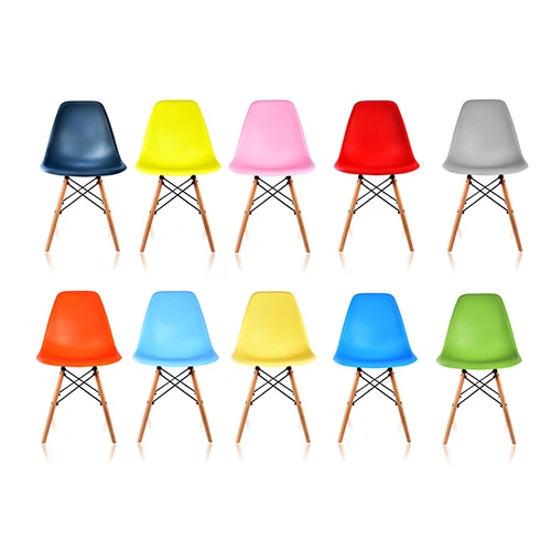 Modern plastic dining chair with a contemporary shell profile - view 2