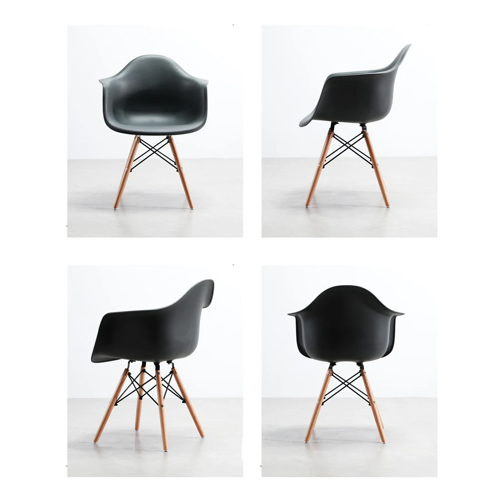 Modern plastic dining chair with a full-wrap shell - view 2