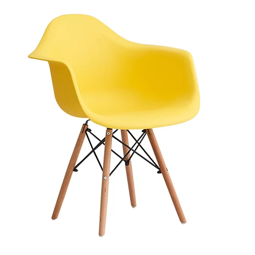 Modern plastic dining chair with a full-wrap shell
