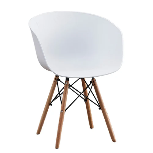 Modern plastic dining chair, produced in a broad colour range