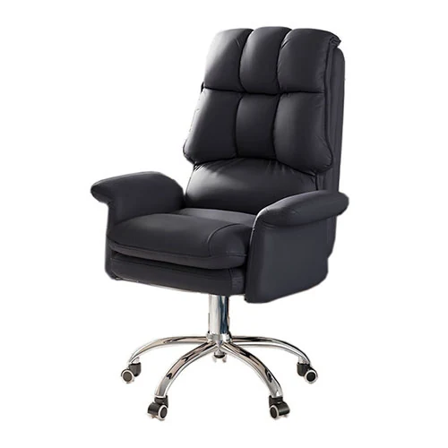 BW3510 high back leather swivel chair with chromed base and arms