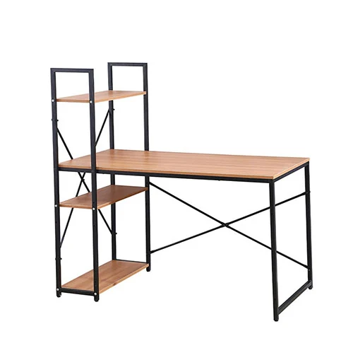 Study and work desk with integrated shelf, steel frame, 120x60x72 cm