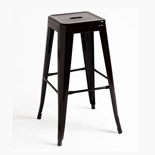 Stackable metal Tolix-style stool for terraces, bars and canteens
