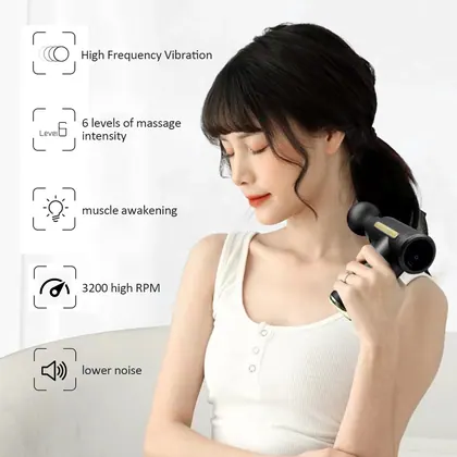 Rechargeable Muscle Stimulator Deep Tissue Facial Massager Body Massage Gun For Body Relaxation Slimming Shaping detail view 3