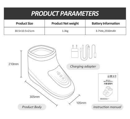 Newly Design Lightweight Appearance Shiatsu Deep Kneading Airbag Leg Foot Rest With Massager Machine Price detail view 10