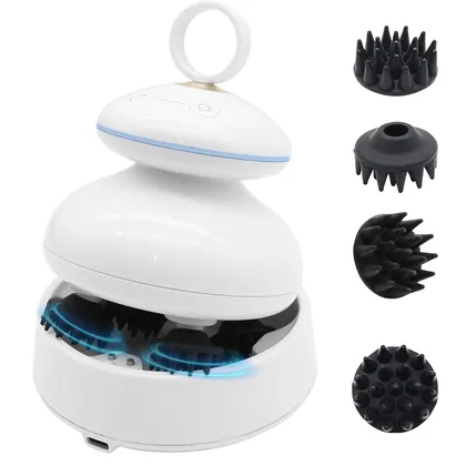 Multi-function Electric Kneading 4-claw Silicone Head Massage Device Stress Relief Scalp Massager Magnetic Type Charging manufactured by Bisd