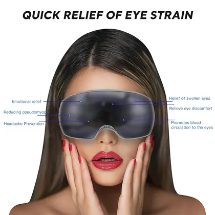 New Advanced Airbag Migraine Bluetooth Electric Masajeador De Ojos Heated Eye Massager With Heat And Vibration For Migraines detail view 6